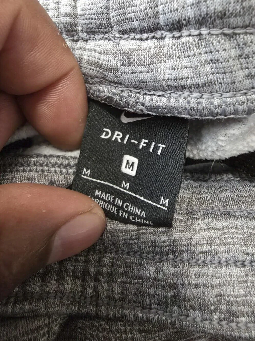 Nike Dri-Fit Boys Medium Gray Heathered Joggers Textured Swoosh
